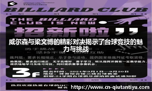 威尔森与梁文博的精彩对决揭示了台球竞技的魅力与挑战